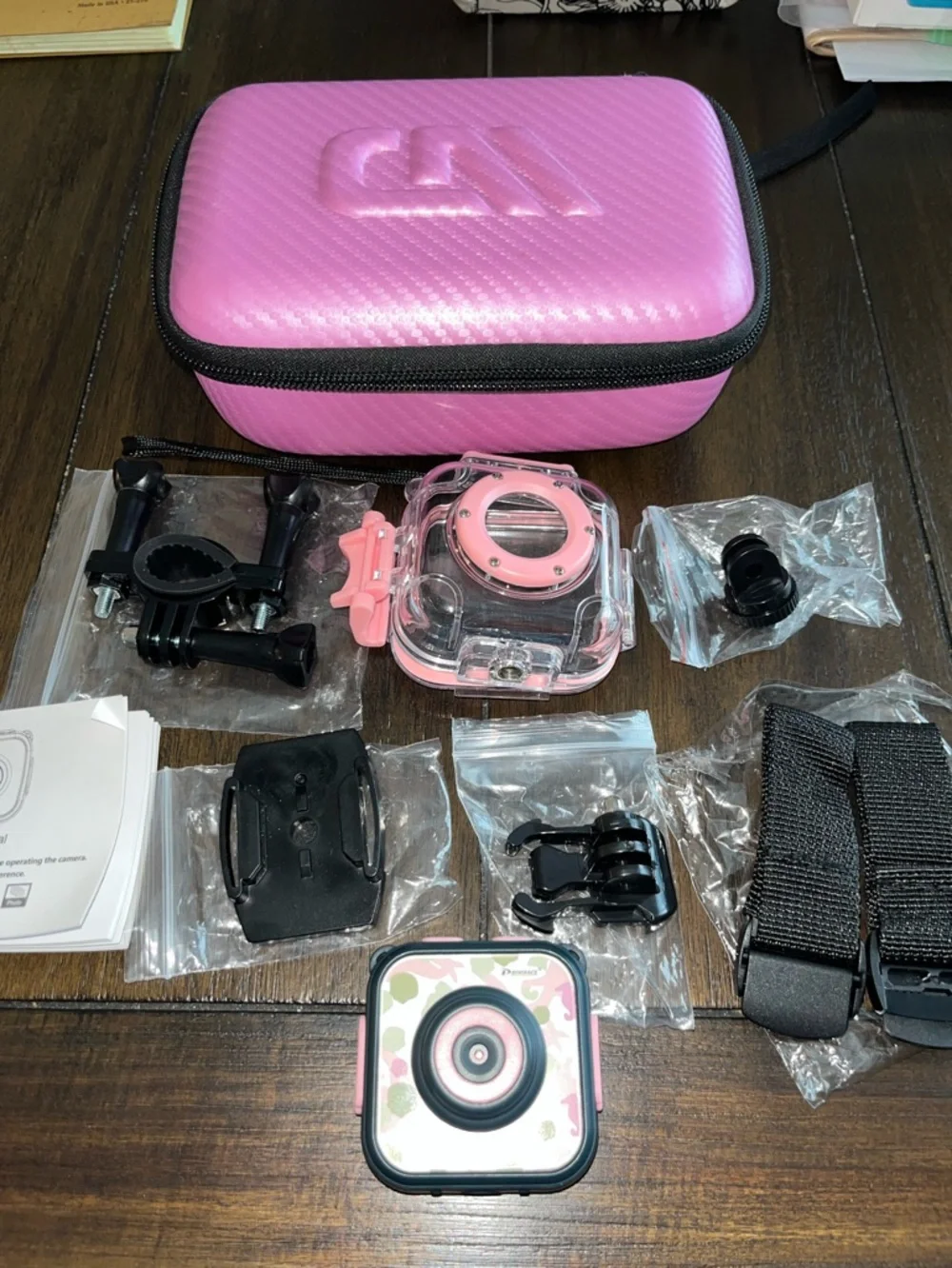 PROGRACE Kids Waterproof Pink Camo: Kids Camera - Video Camera Underwater 1080P